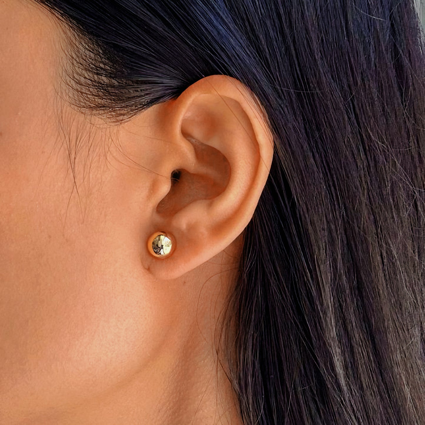 Half Ball Stud Earrings in 9 Carat Yellow Gold