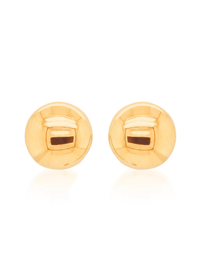 Button Stud Earrings in 9 Carat Yellow Gold