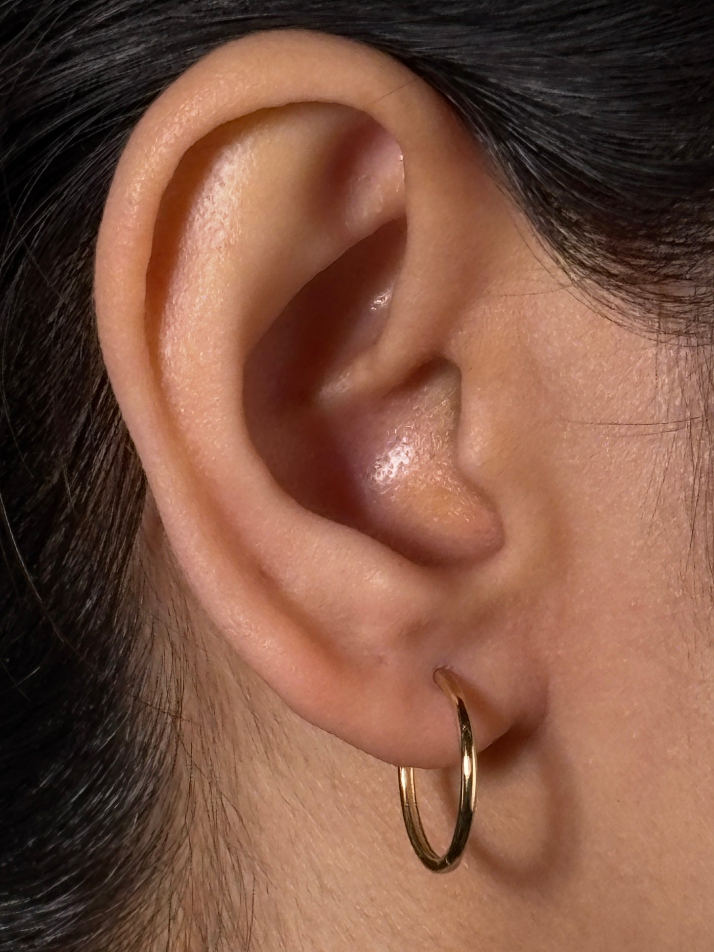 Huggie Earrings 13mm, 9K Yellow Gold.