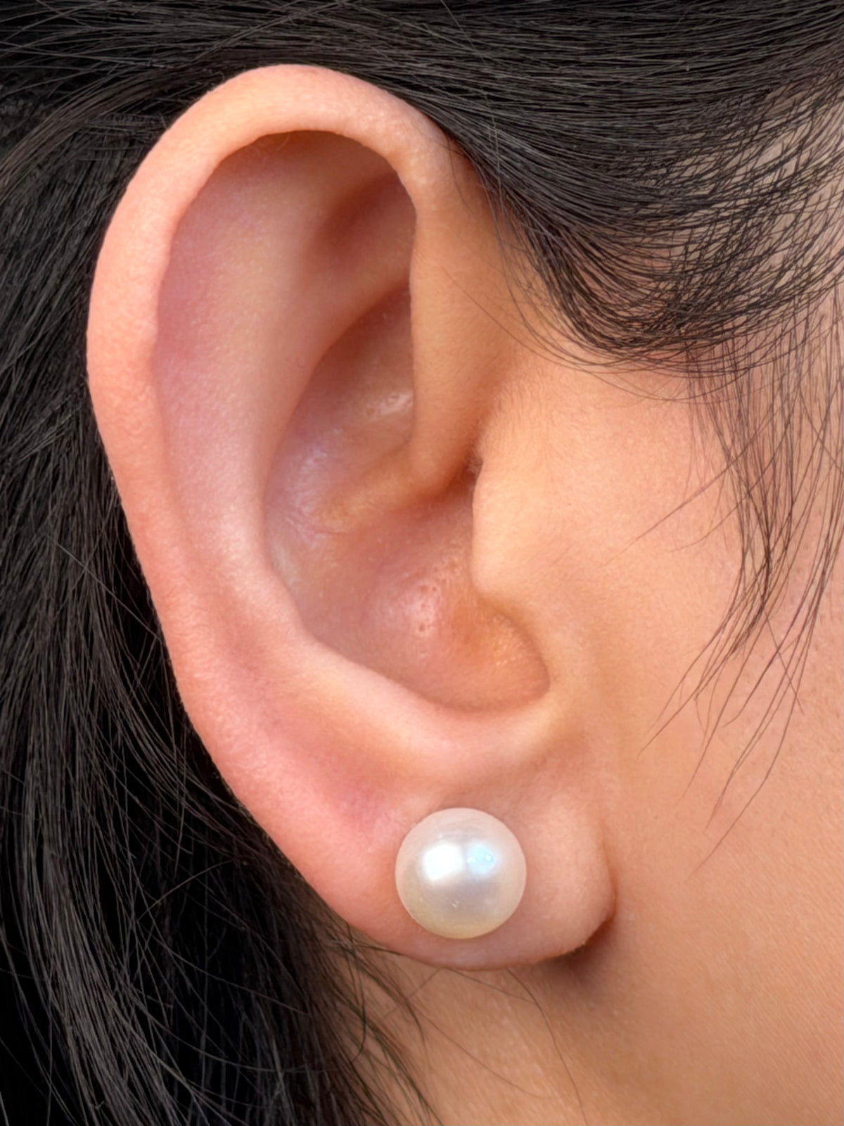 Freshwater Pearl Studs, 9K Yellow Gold, 8-8.5mm