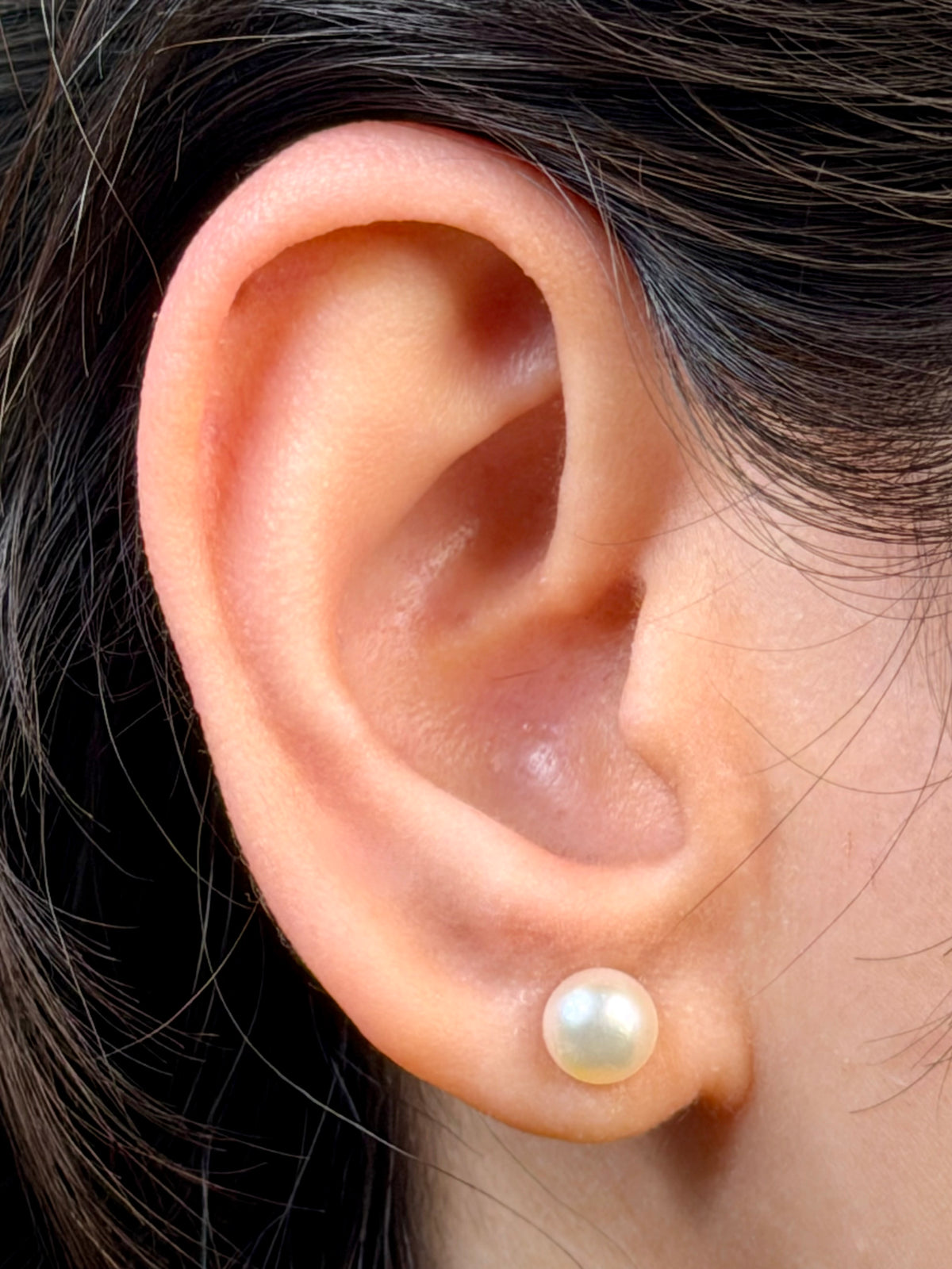 Freshwater Pearl Studs, 9K Yellow Gold, 6-6.5mm