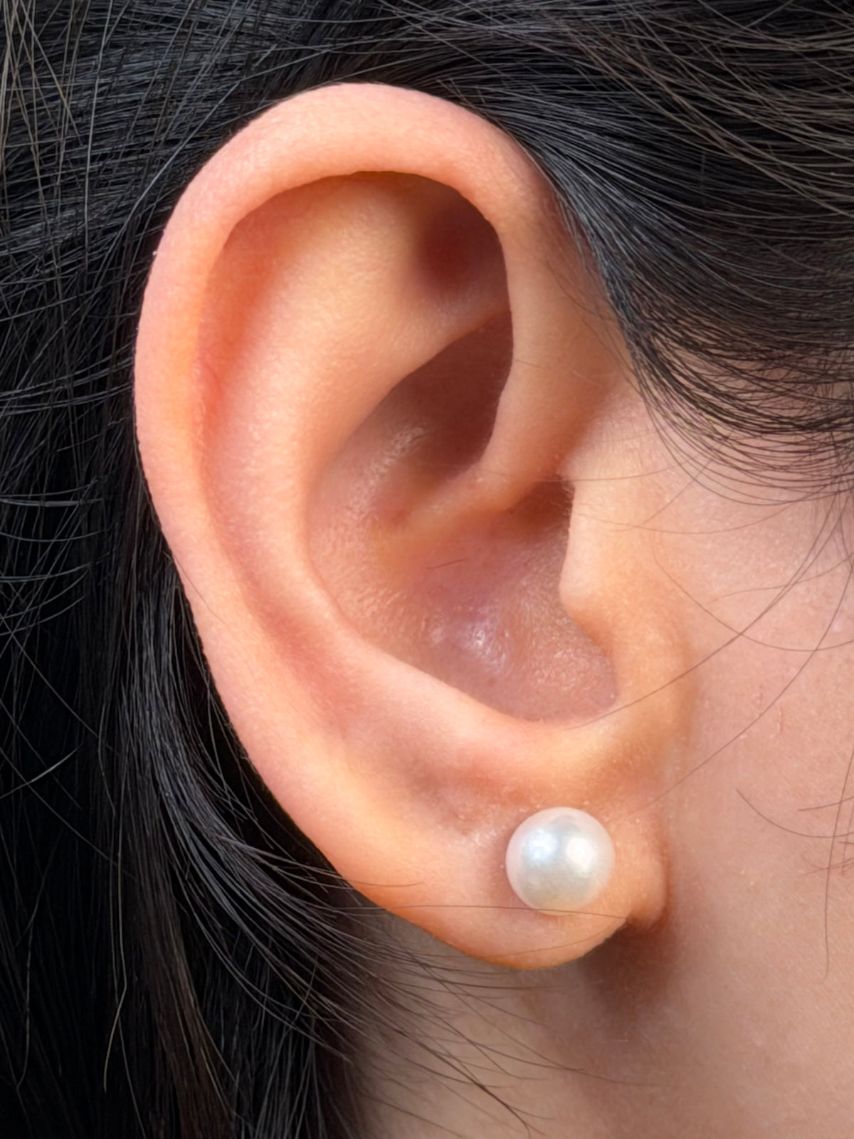 Akoya Cultured Pearl Studs, 9K White Gold, 6.5-7mm