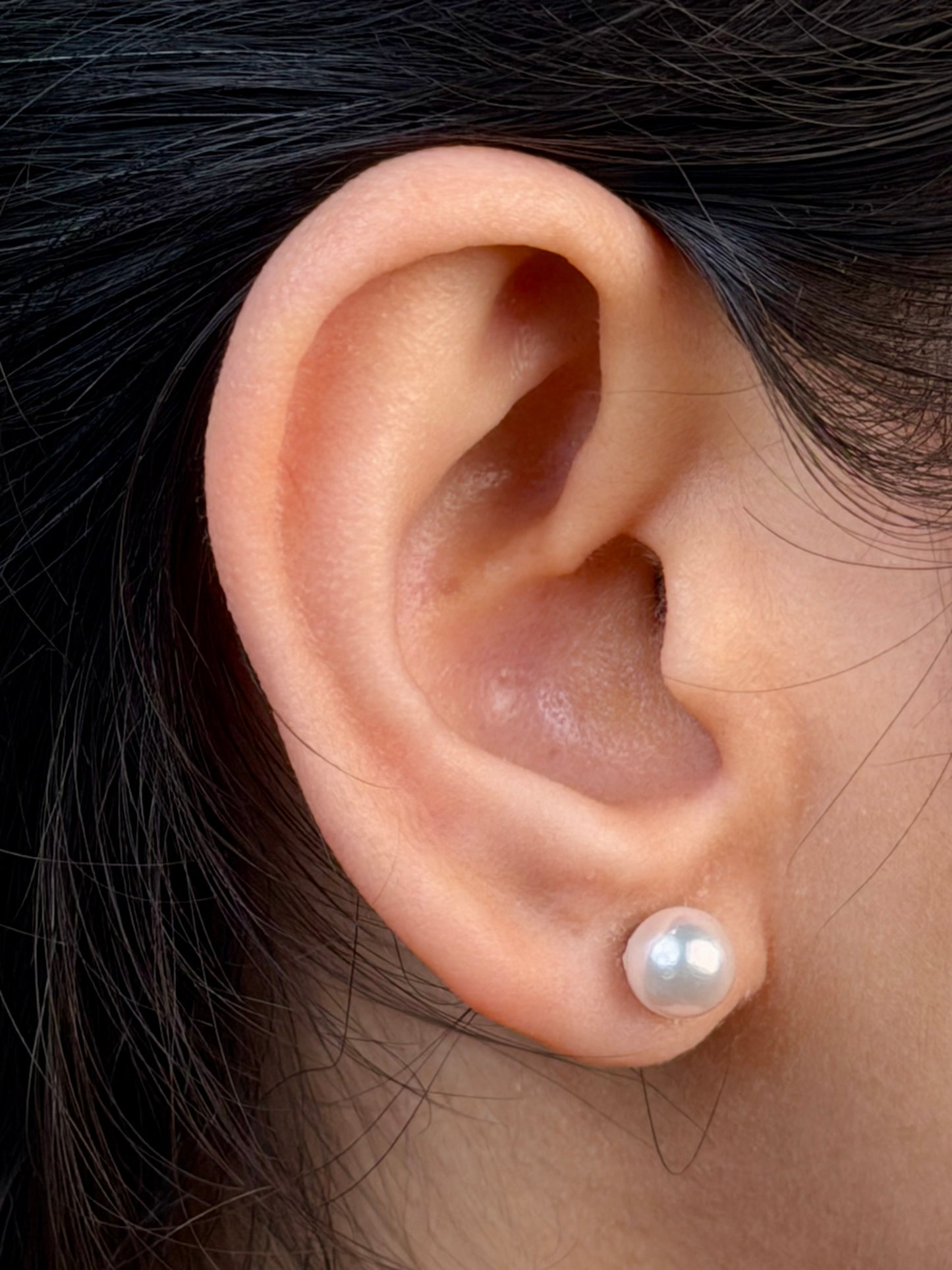 Akoya Cultured Pearl Studs, 18K White Gold, 6.5-7mm