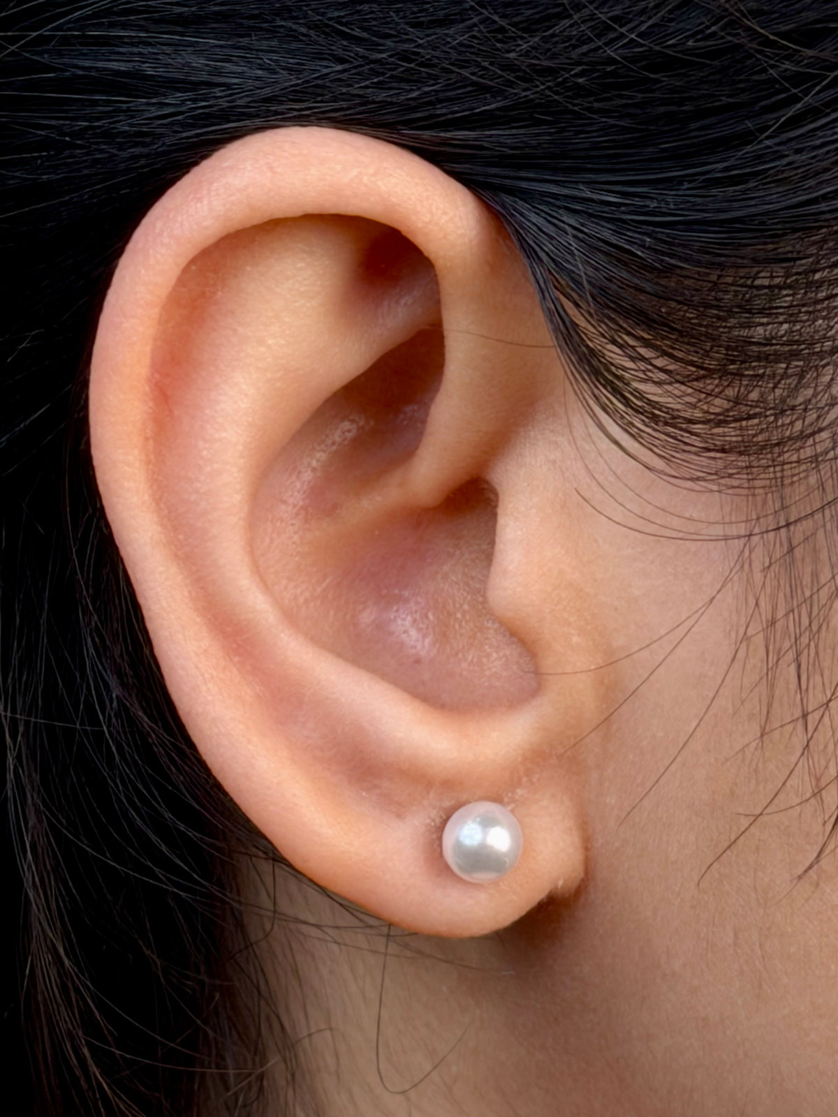 Akoya Cultured Pearl Studs, 9K White Gold, 5.5-6mm