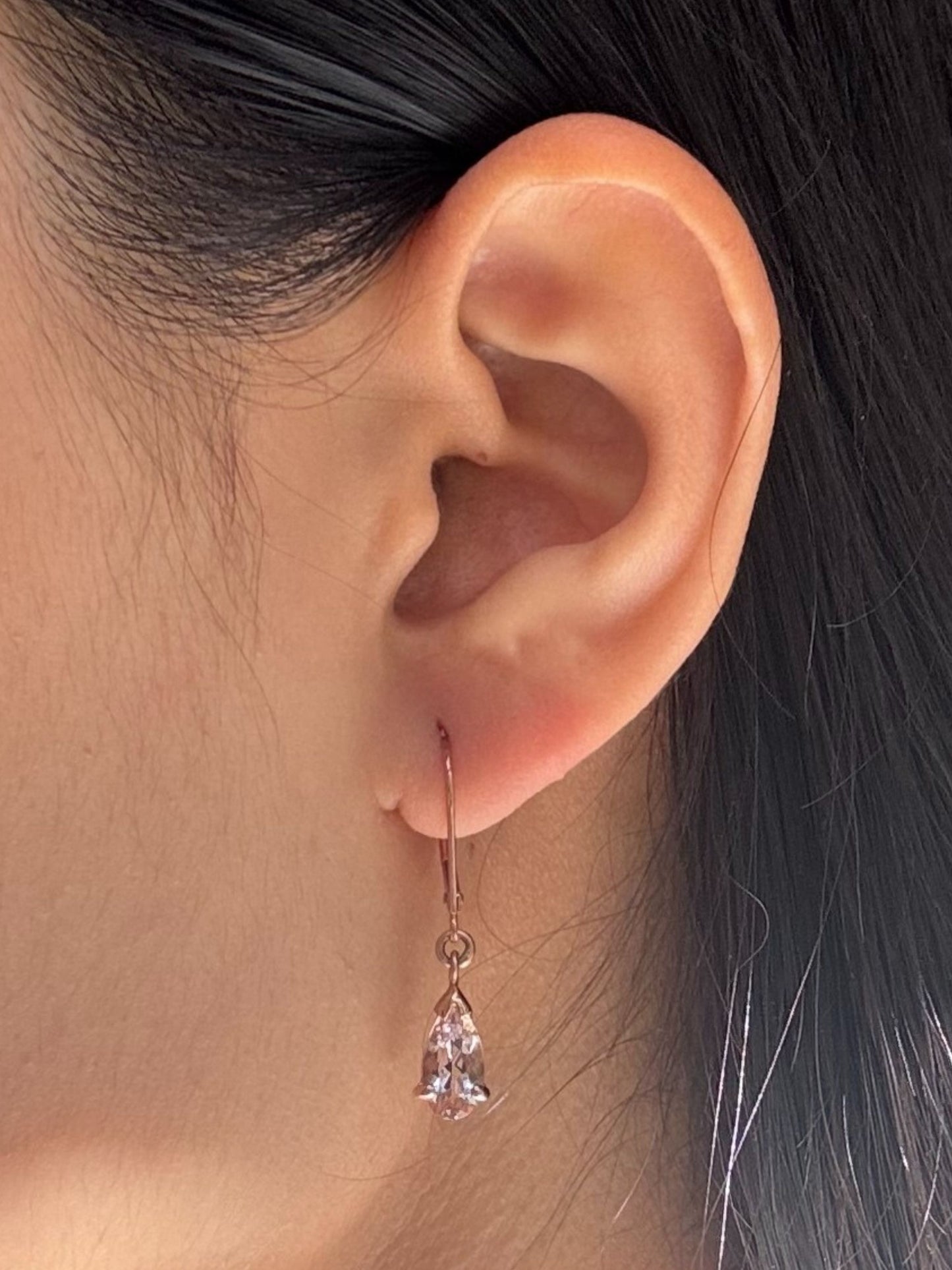 Pear Morganite Drops in 9 Carat Yellow Gold