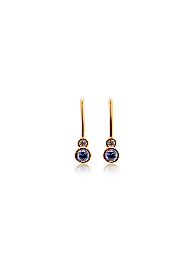 Ceylon Sapphire Drop Earrings in Carat Yellow Gold – Cox My