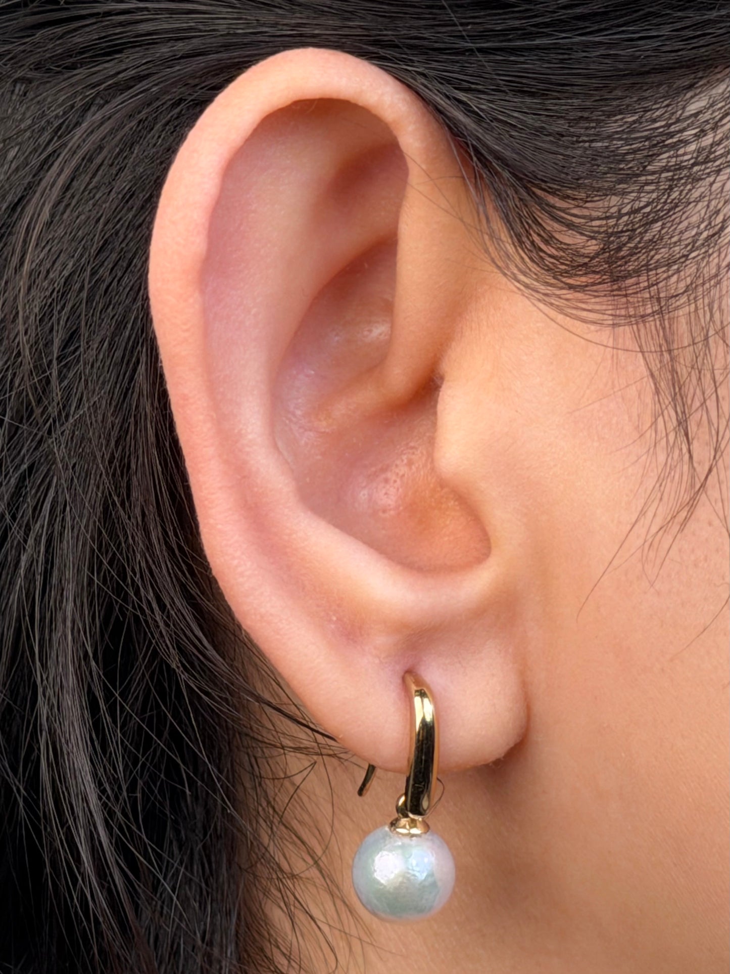 Akoya Cultured Pearl Drops, 9K Yellow Gold, 8.5-9mm