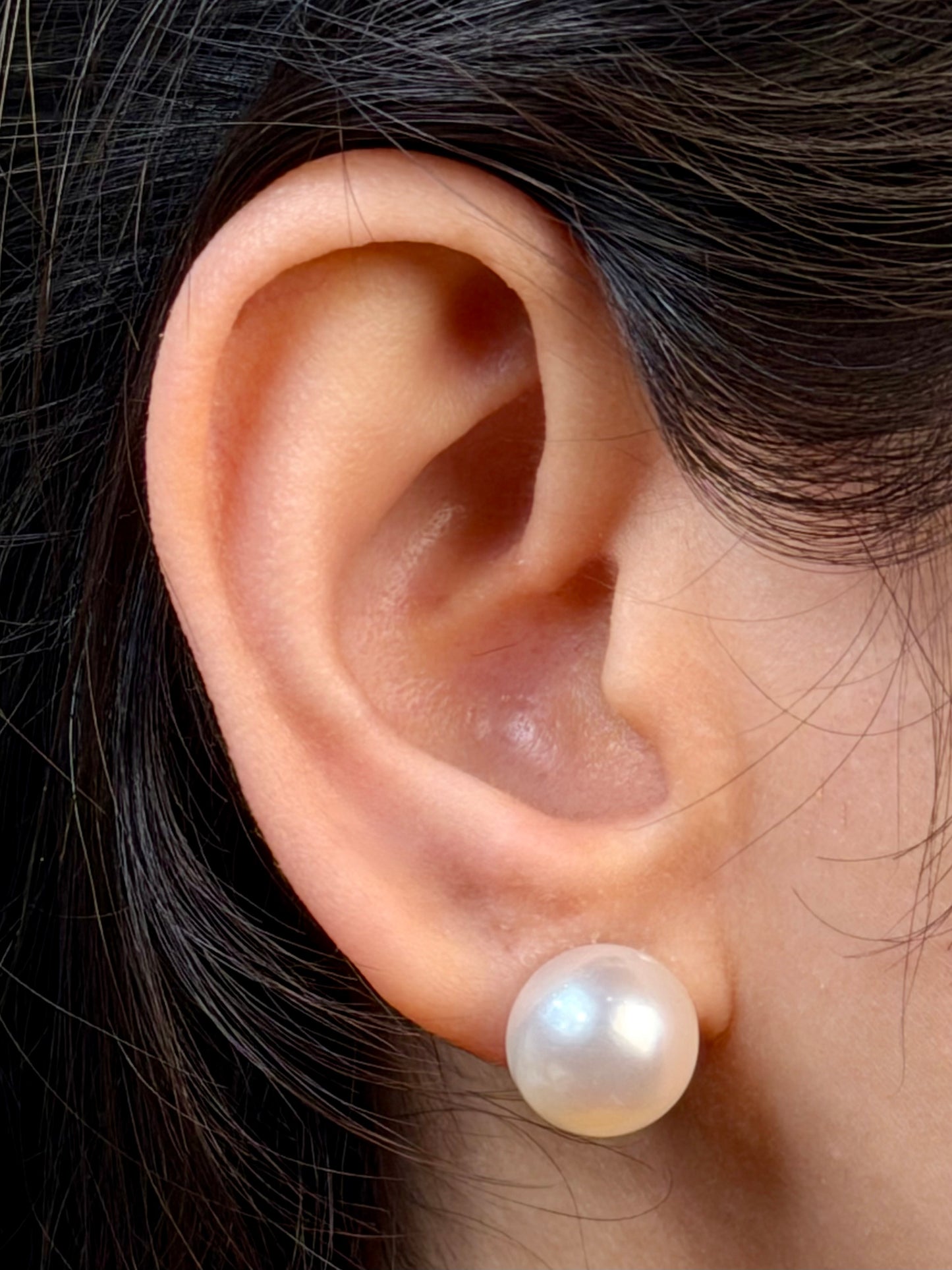 South Sea Pearls 11mm Stud Earrings, 9K White Gold