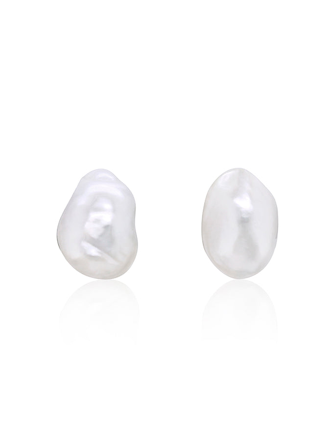 Keshi Pearl Studs 7mm in 18 Carat White Gold