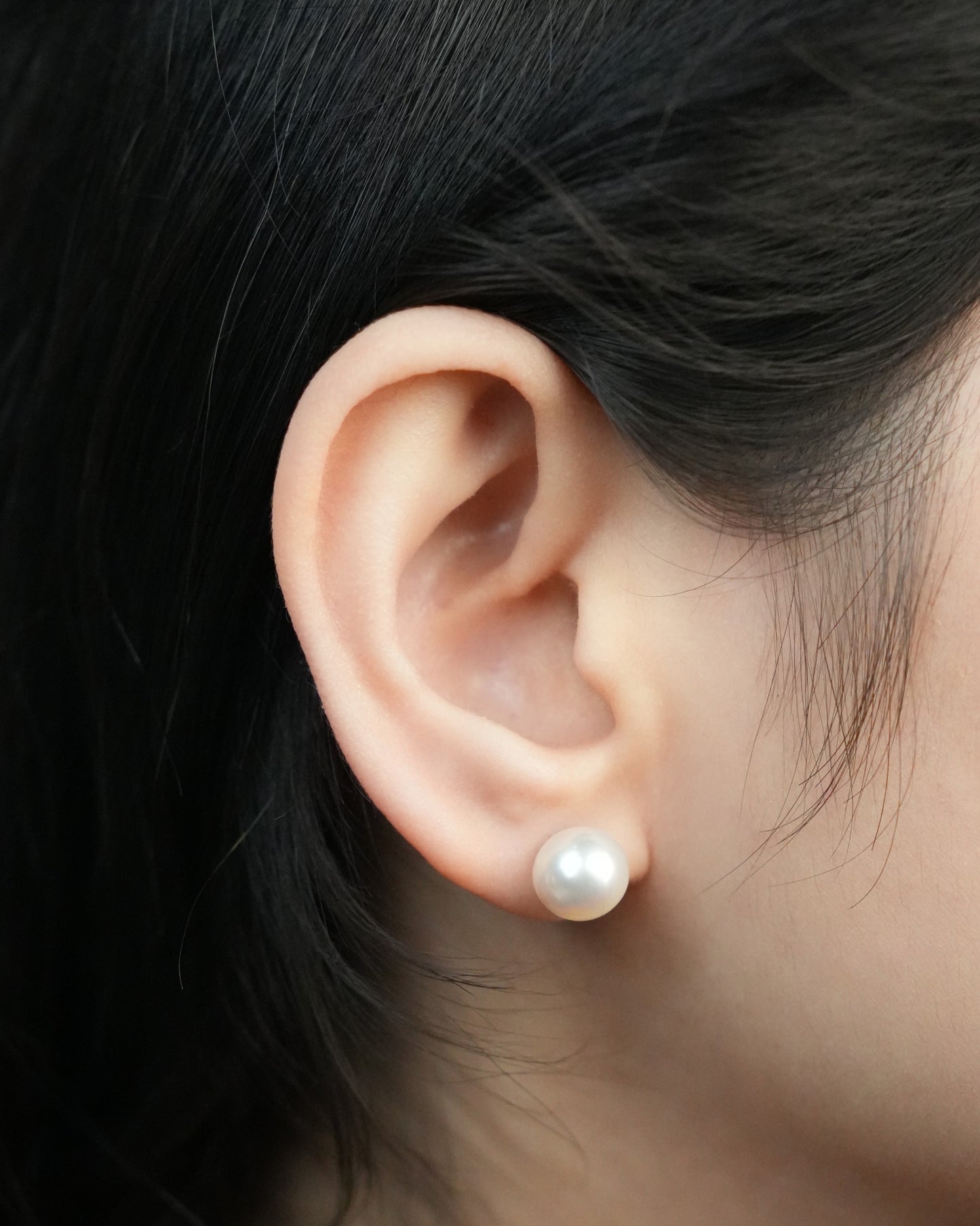 South Sea Pearls 8mm Stud Earrings, 9K White Gold