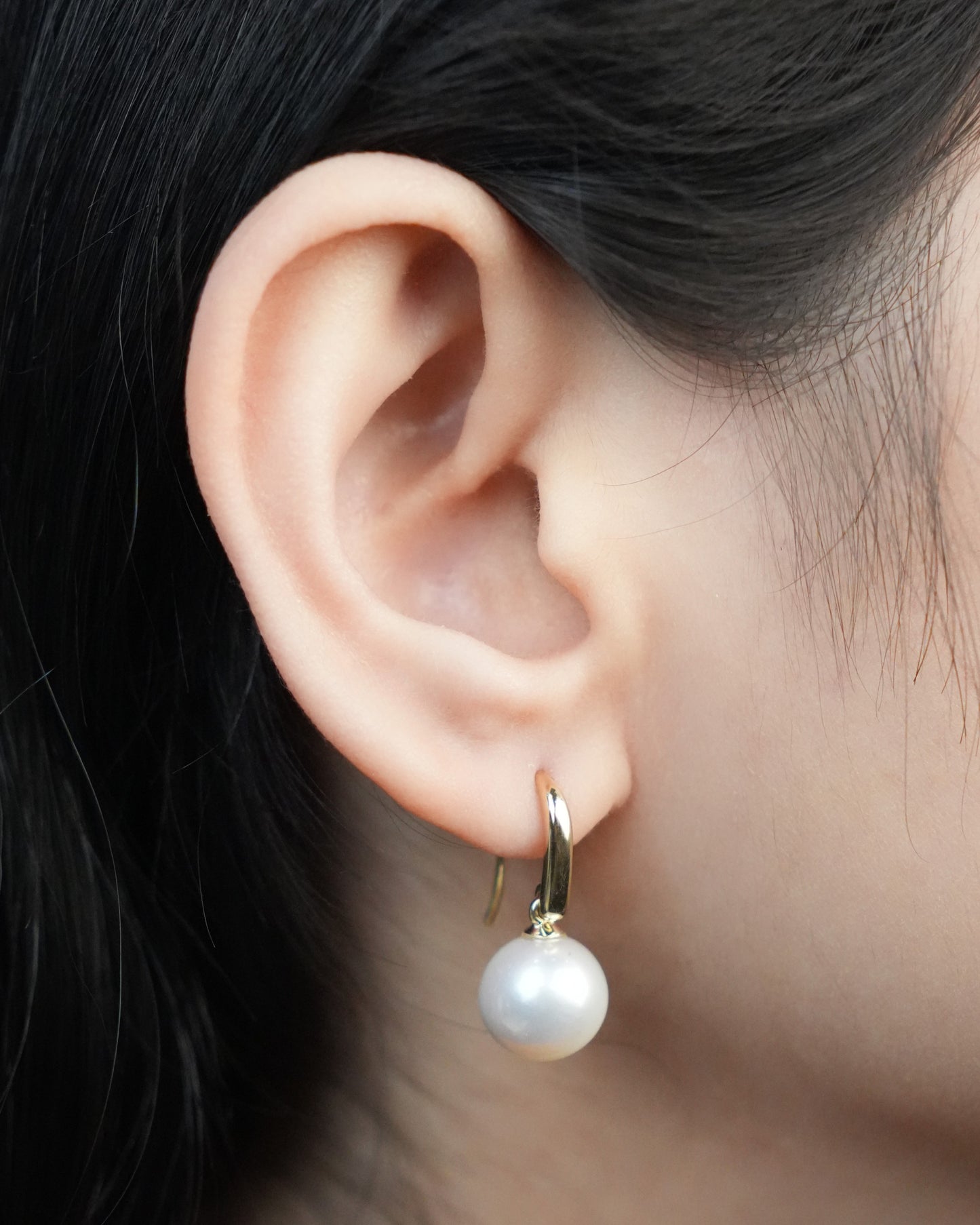 Freshwater Pearl Drops, 9K Yellow Gold, 10-11mm
