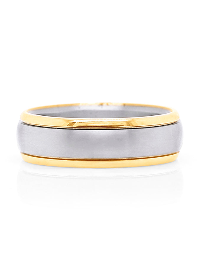 Dora 9K YG & Titanium Wedding Ring, (Middle Range)