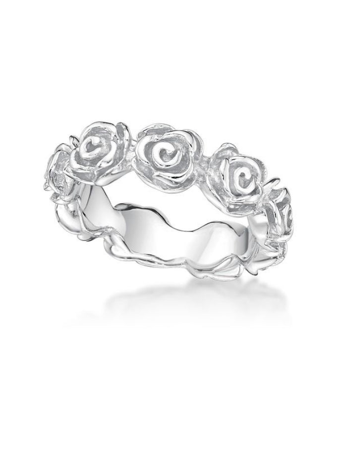 Rose Band, Sterling Silver