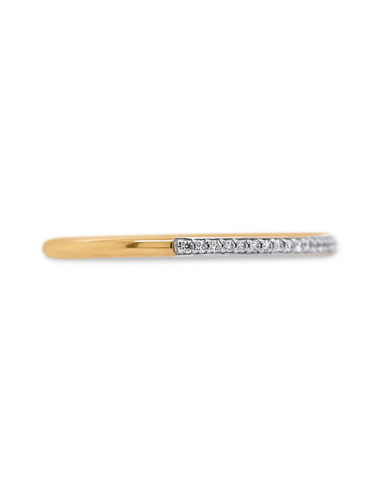 Yellow Gold Diamond Set Ring, 9K, T=0.08ct.