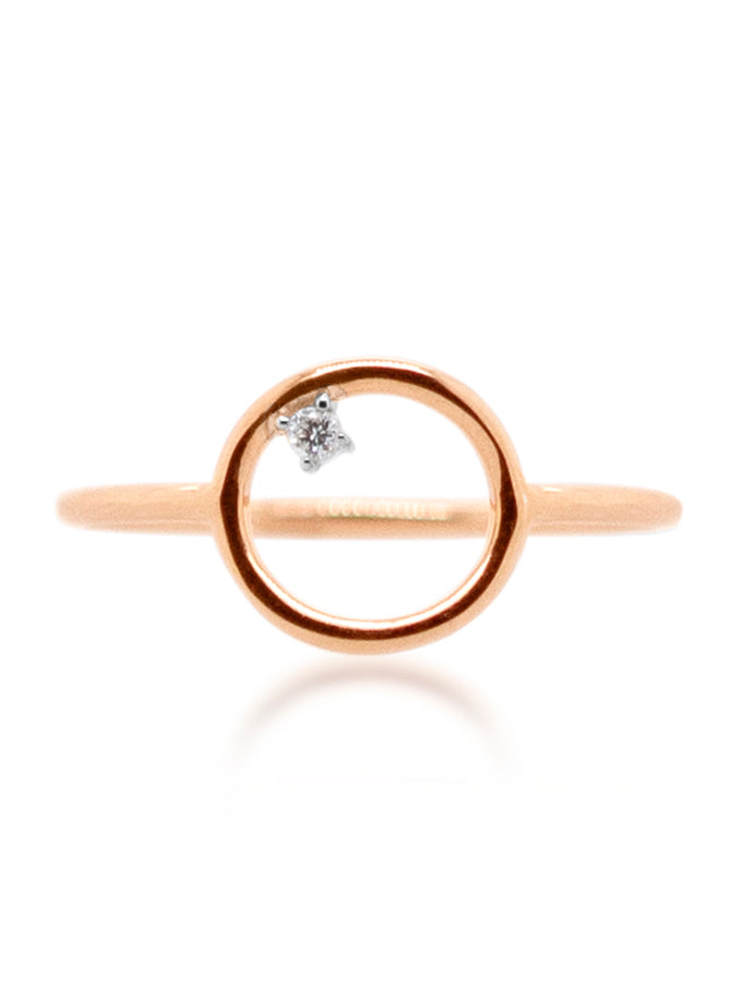 Diamond Set Friendship Ring, 9K Rose Gold