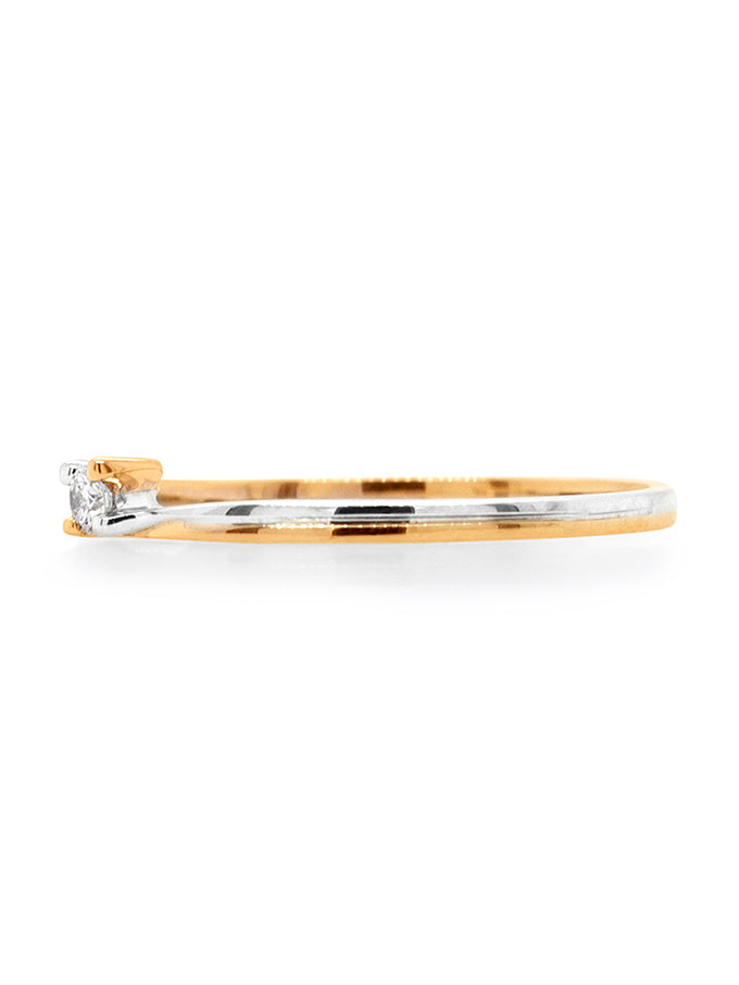 0.05 Carat Diamond Set Two Tone Ring in 9 Carat Yellow & White Gold