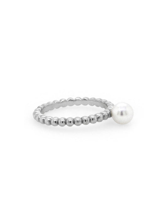 Akoya Cultured Pearl Ring, Sterling Silver