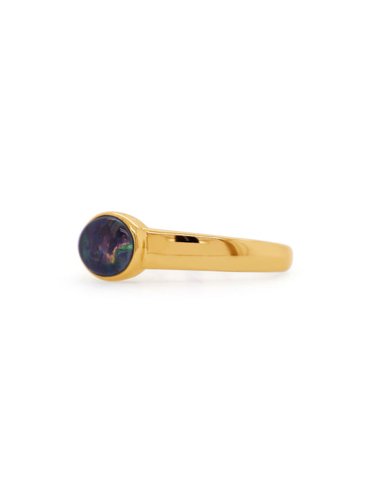 Triplet Opal Ring Oval 8x6mm