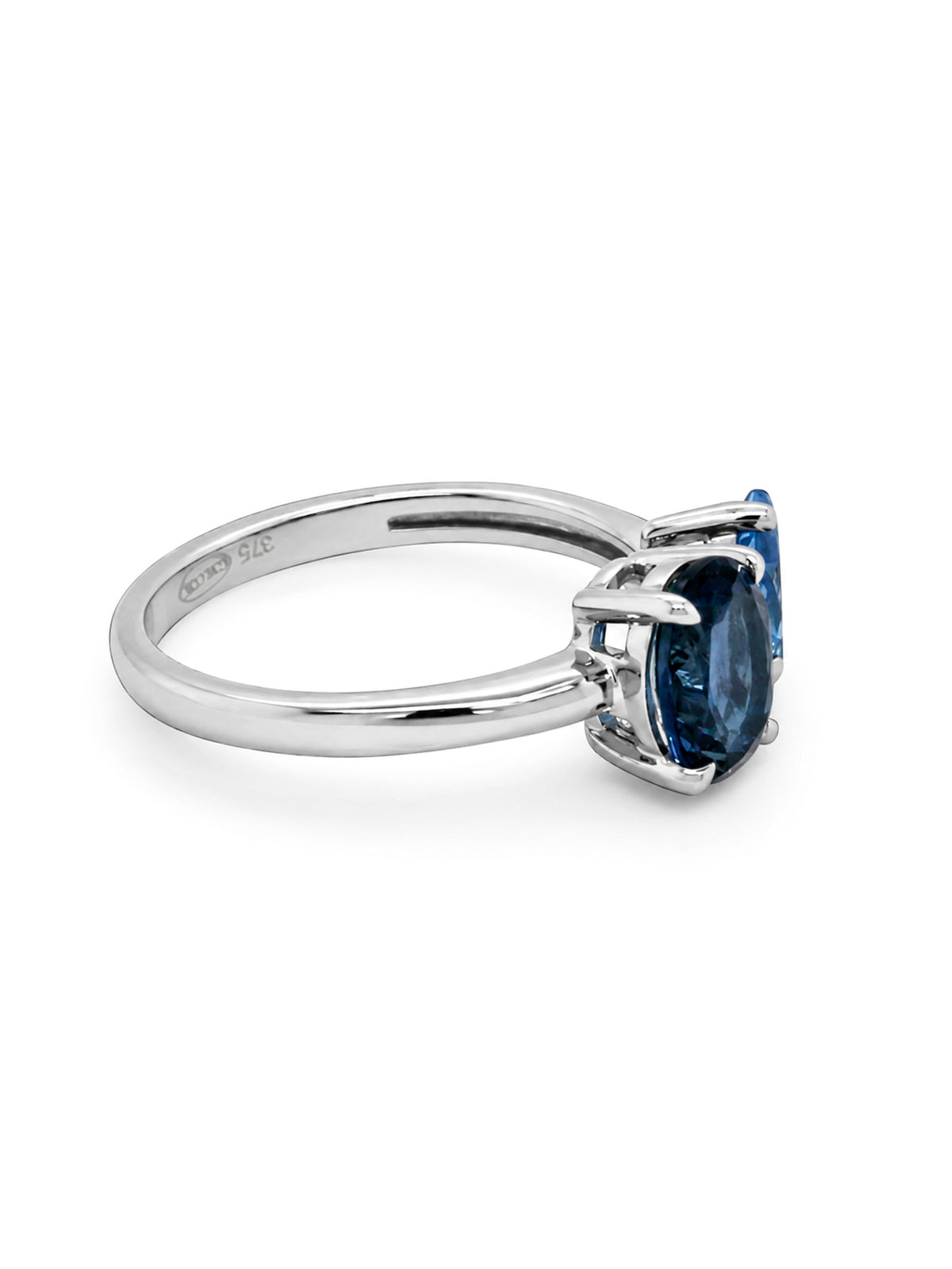 Pear Shape Blue Topaz & Oval London Blue Topaz Dress Ring