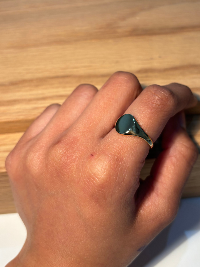 Plain Oval Signet Ring, 9 Carat Yellow Gold