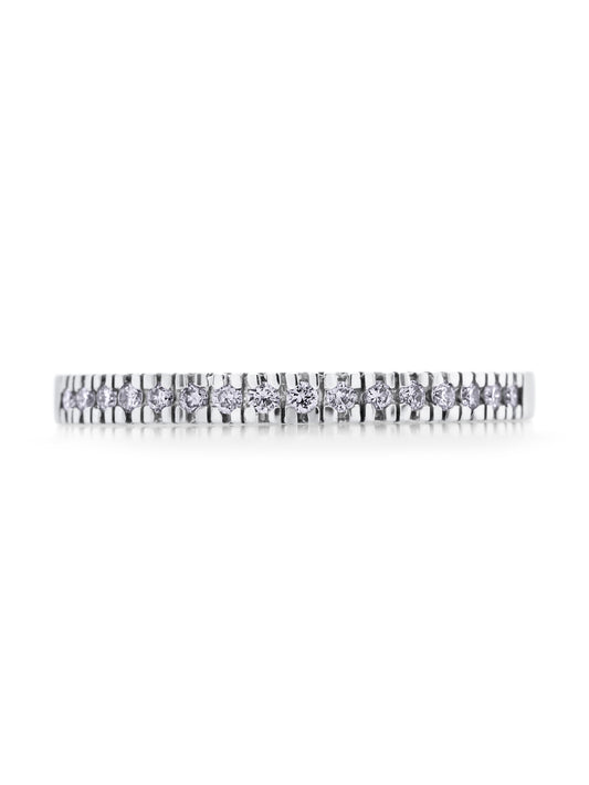 Diamond Set Band 18K White Gold T=0.14ct