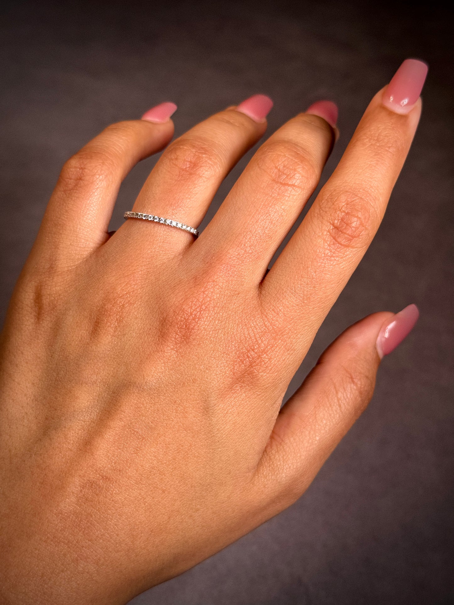 Full Circle Diamond Band, 18K White Gold, T=0.29ct.