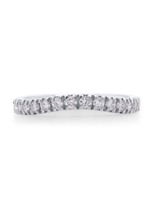 White Gold Diamond  Set Band,  18K, T=0.42ct.