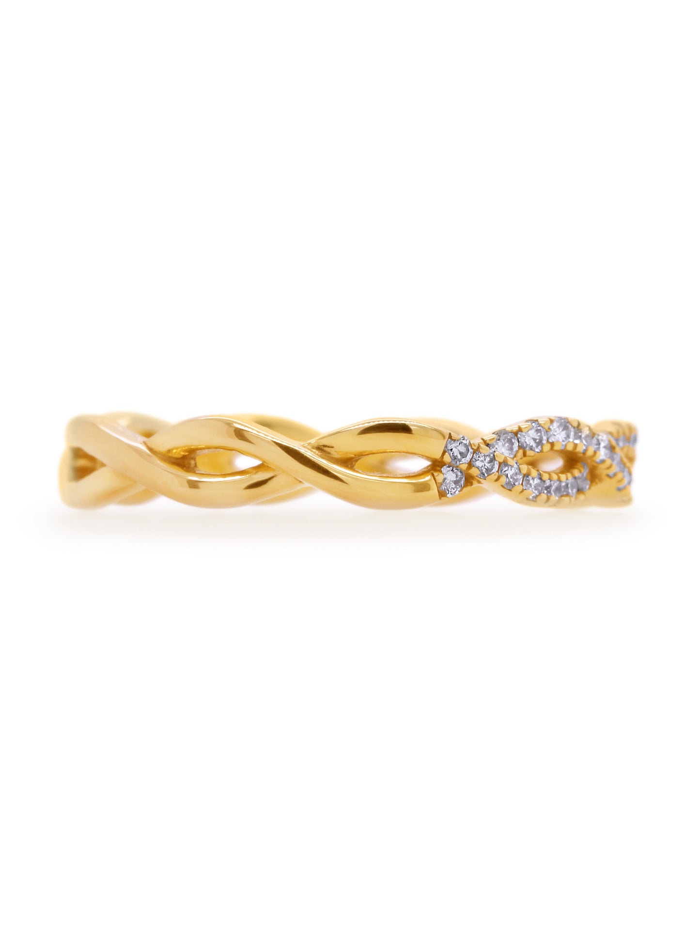 Diamond Set Infinity Ring 18K Yellow Gold T=0.22ct