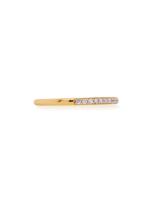 Diamond set band, 18K Yellow Gold, Total = 0.19ct HSI.