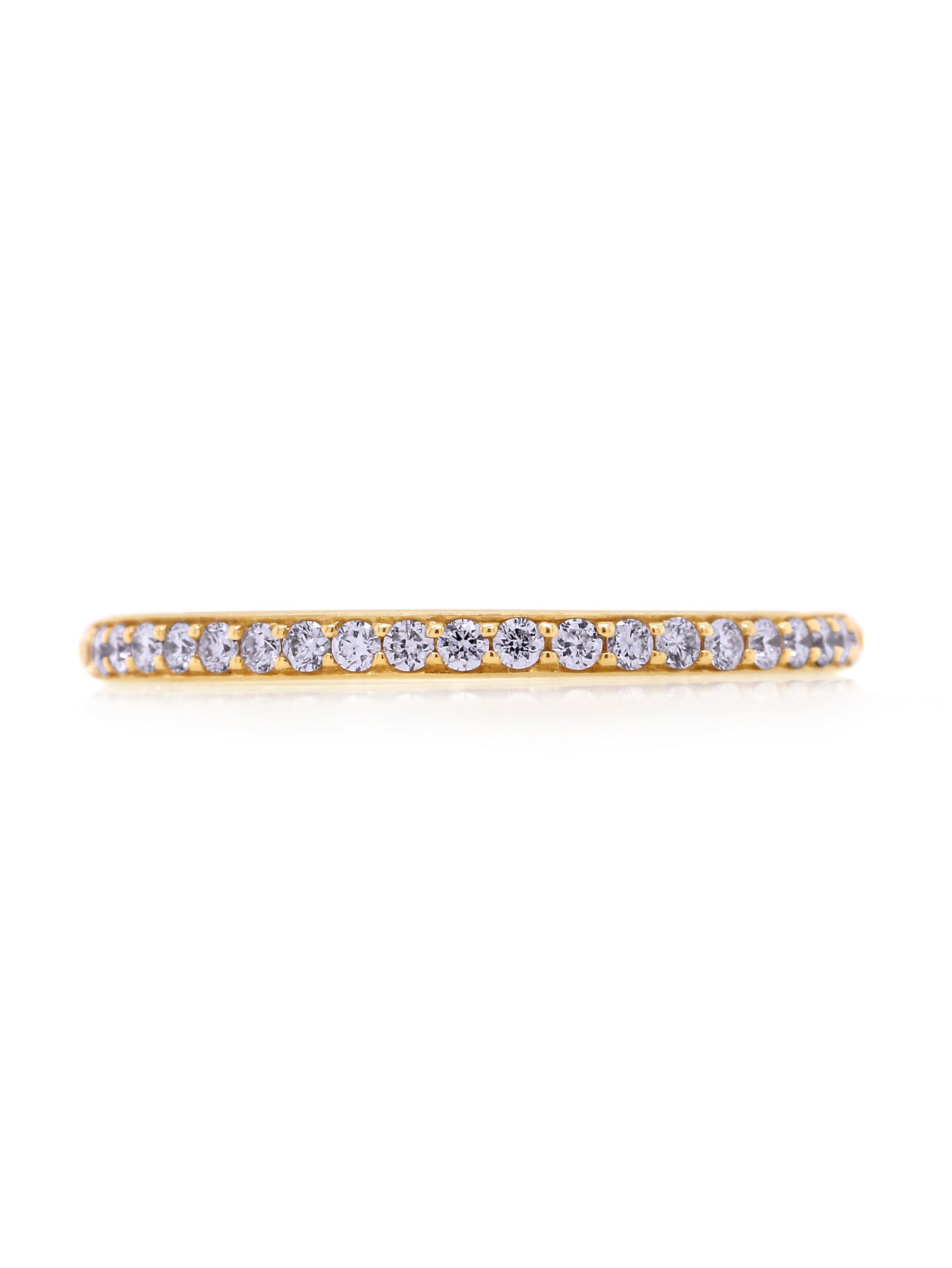 Diamond set band, 18K Yellow Gold, Total = 0.19ct HSI.