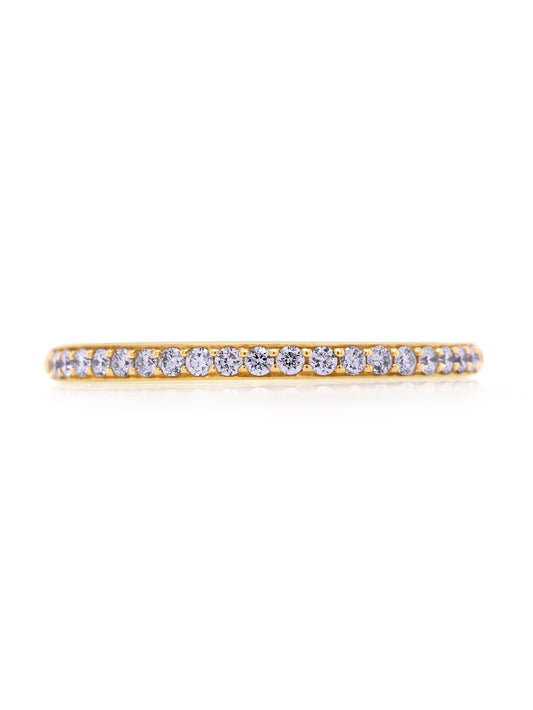 Diamond set band, 18K Yellow Gold, Total = 0.19ct HSI.