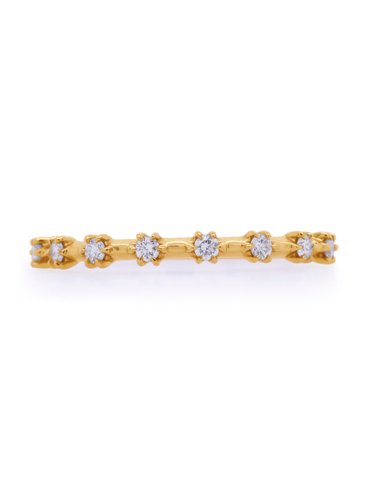 Diamond Set Ring T=0.18 Carat, 18 Carat Yellow Gold