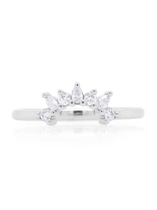 White Gold Diamond Set Band, 18 Carat, T=0.18ct.