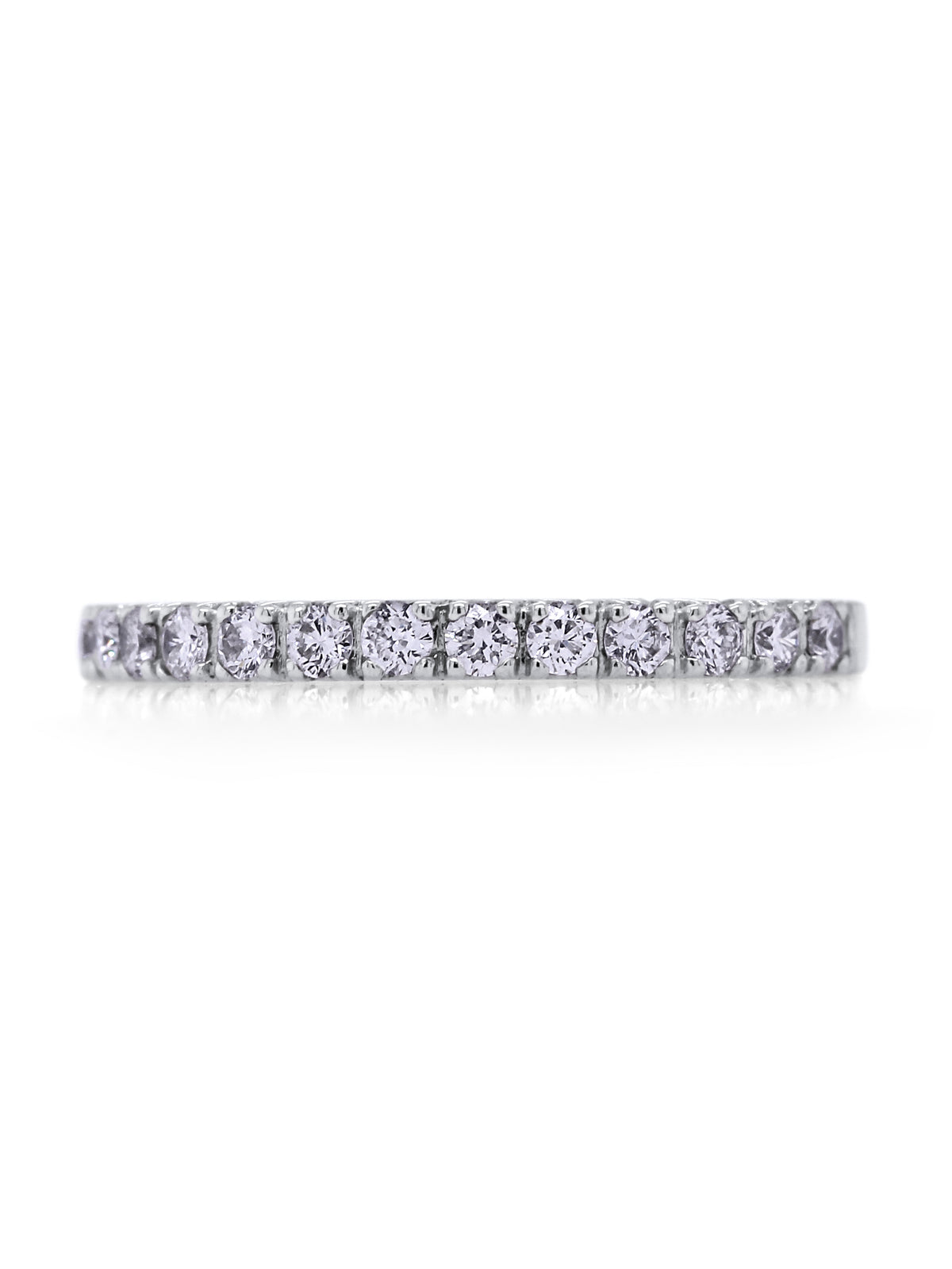 White Gold Diamond Set Band, 18K WG=0.28ct, Small Size