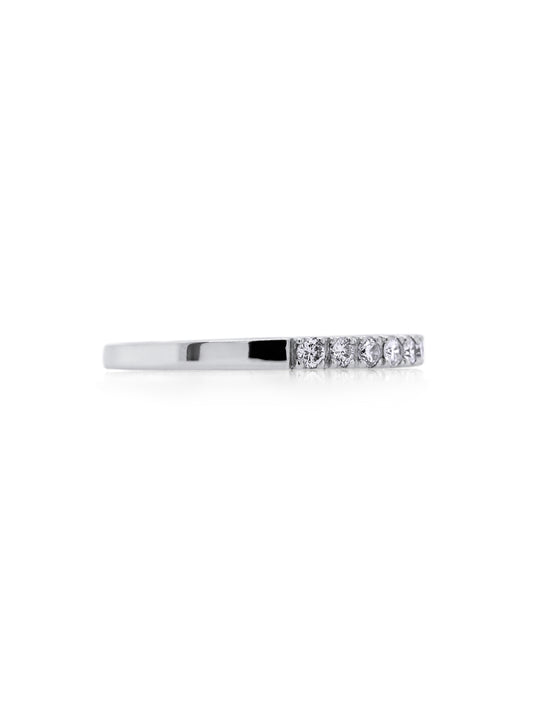 White Gold Diamond Set Band, 18K WG=0.28ct, Small Size