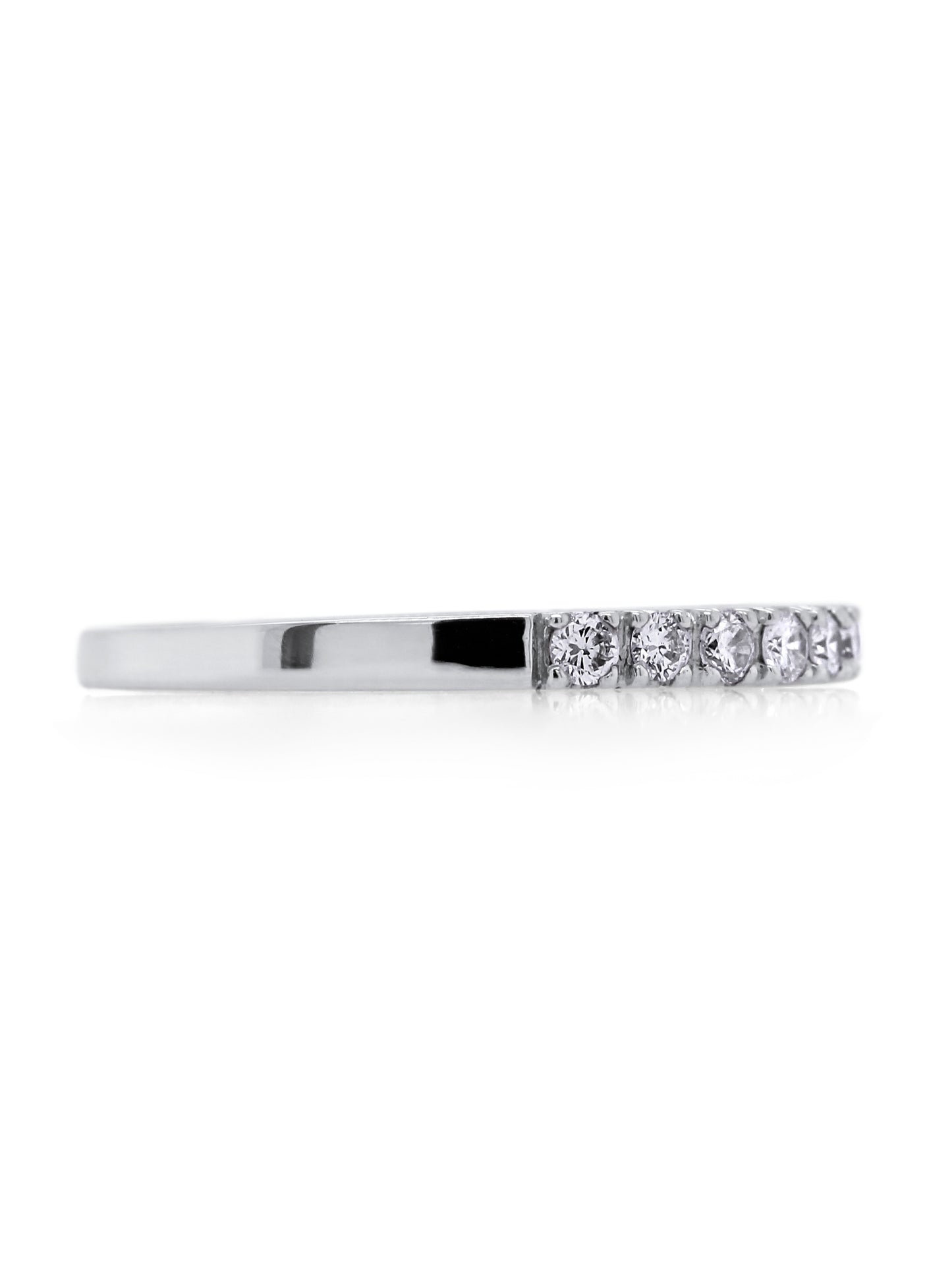 White Gold Diamond Set Band, 18K WG=0.28ct, Small Size