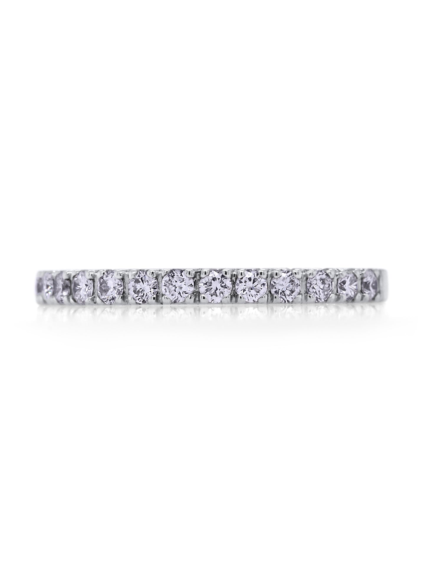 White Gold Diamond Set Band, 18K WG=0.28ct, Small Size