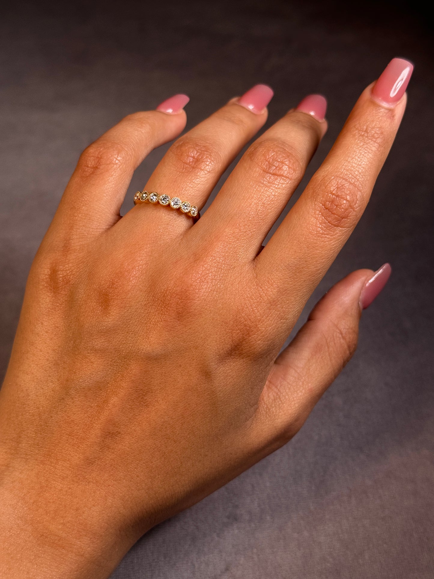 Diamond Set Band, 18K Yellow Gold T=0.38ct, Small Size