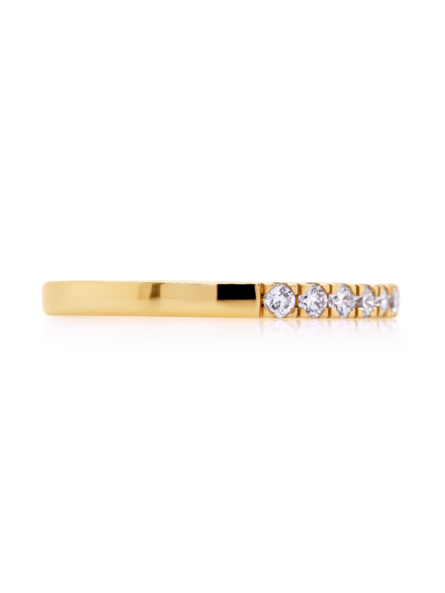 0.36 Carat Diamond Set Band Claw set in 18 Carat Yellow Gold.