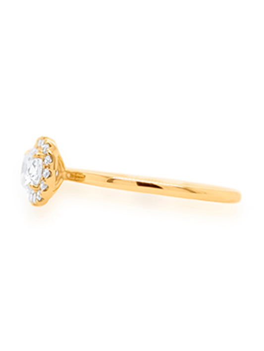 Eye-Catching Diamond Cluster Ring 18K Yellow Gold, T=0.57ct