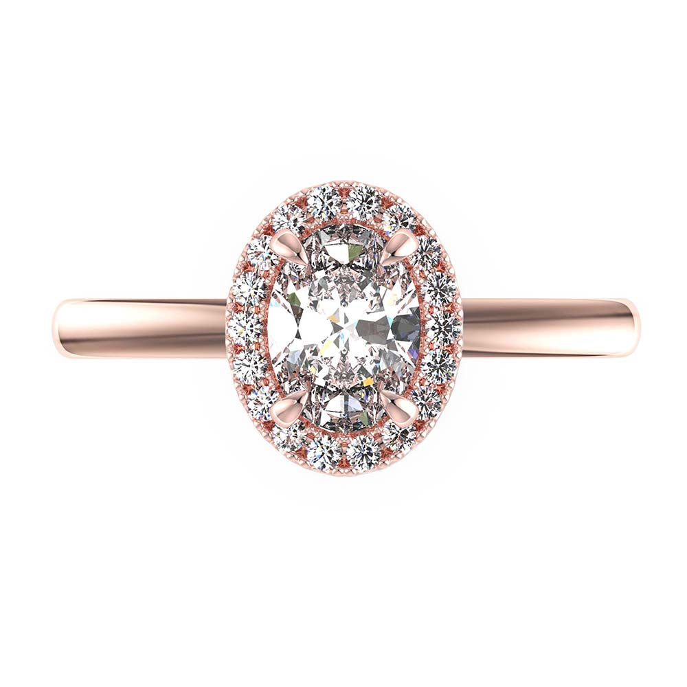 Grace-Oval Cut Diamond, Lab Grown Diamond Halo setting.