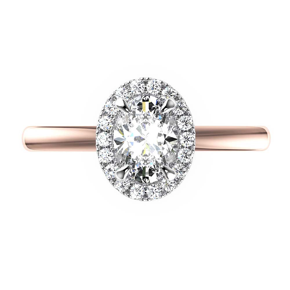 Grace-Oval Cut Diamond, Lab Grown Diamond Halo setting.
