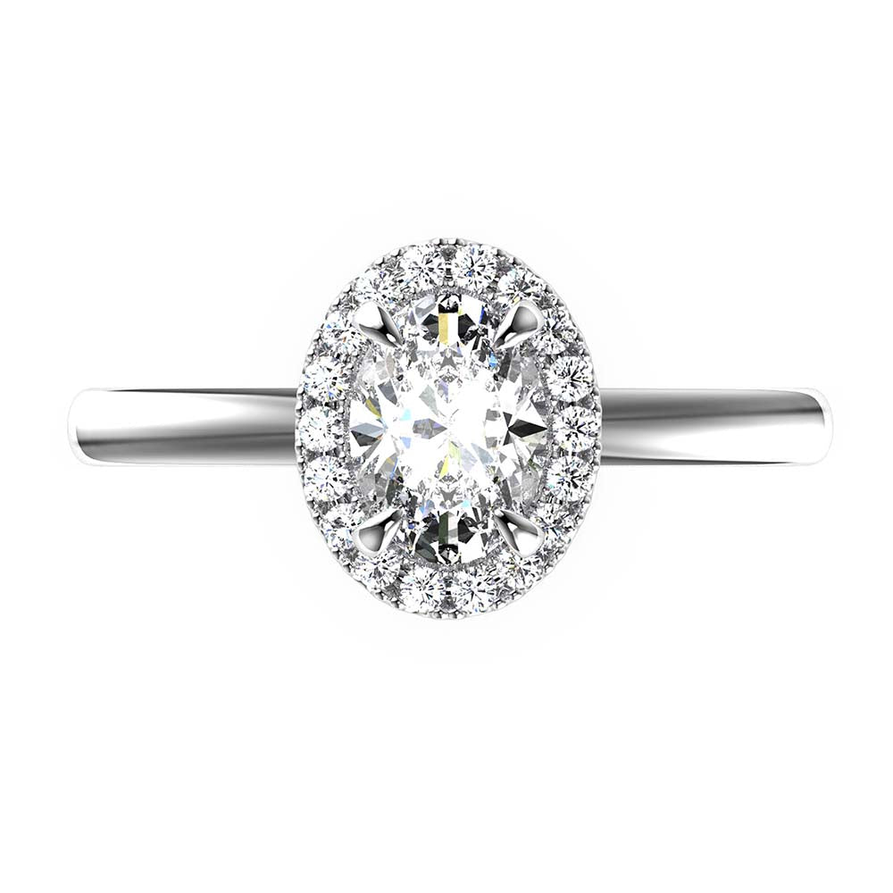 Grace-Oval Cut Diamond, Lab Grown Diamond Halo setting.