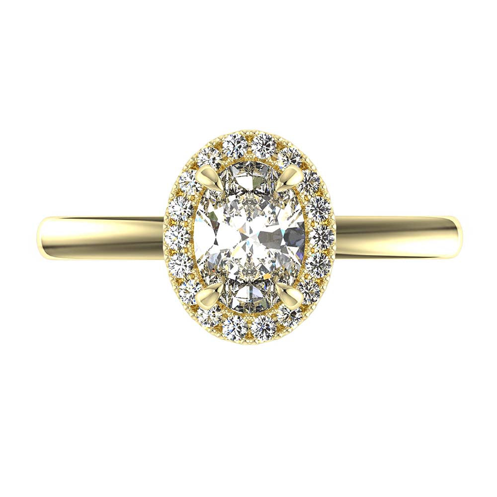 Grace-Oval Cut Diamond, Lab Grown Diamond Halo setting.