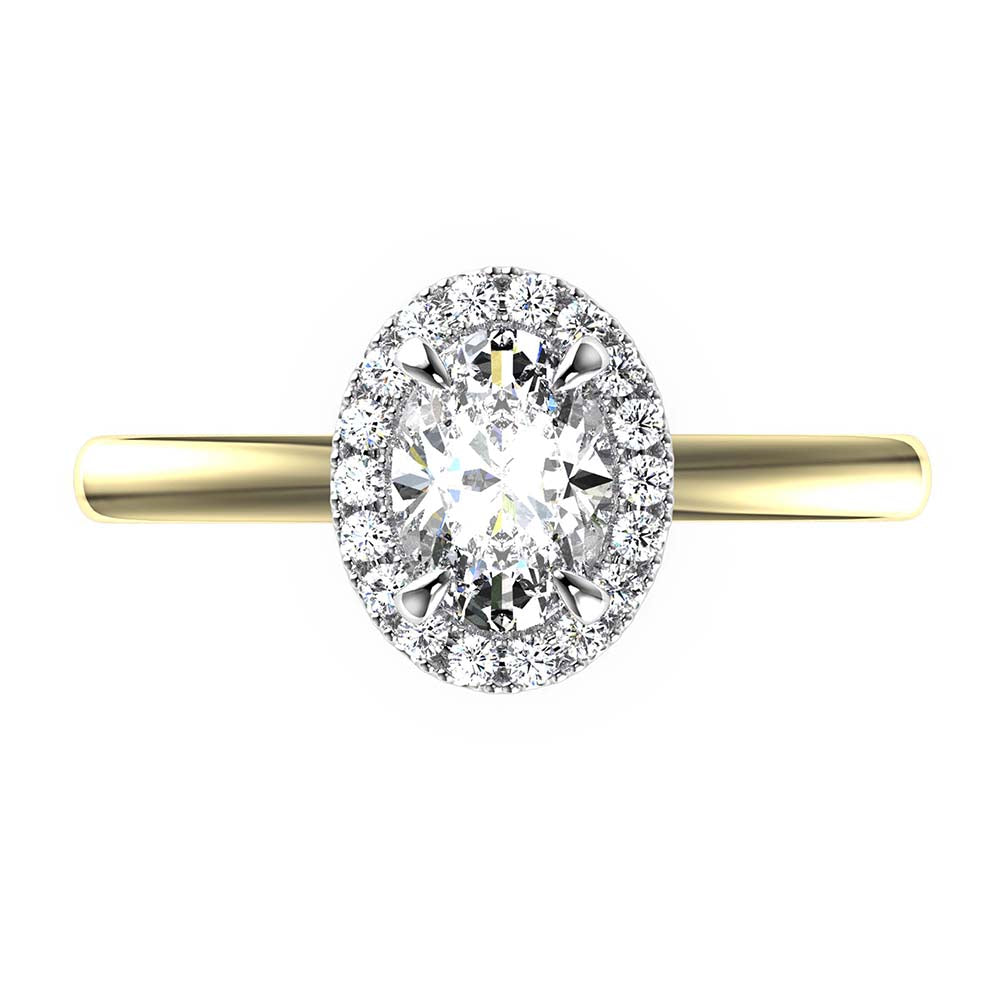 Grace-Oval Cut Diamond, Lab Grown Diamond Halo setting.