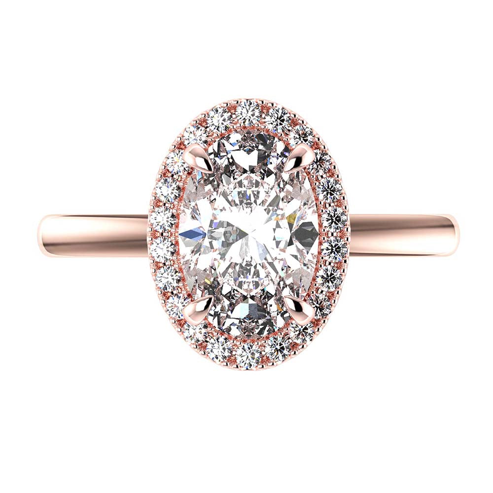 Grace-Oval Cut Diamond, Lab Grown Diamond Halo setting.
