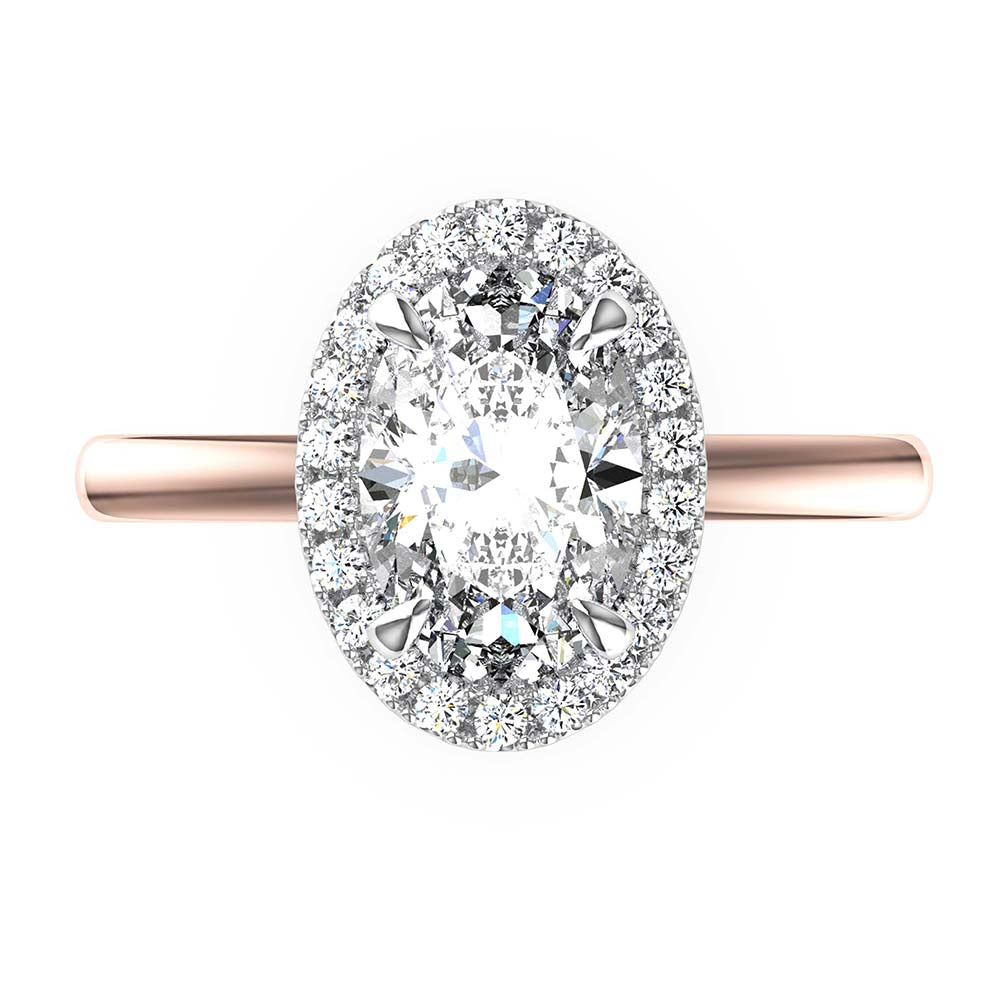 Grace-Oval Cut Diamond, Lab Grown Diamond Halo setting.