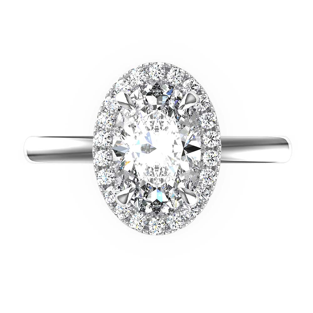 Grace-Oval Cut Diamond, Lab Grown Diamond Halo setting.