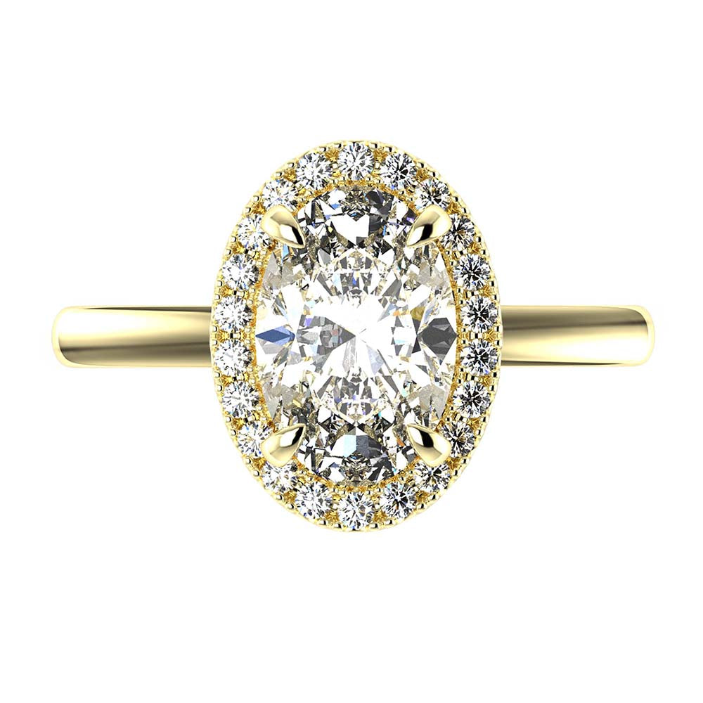 Grace-Oval Cut Diamond, Lab Grown Diamond Halo setting.