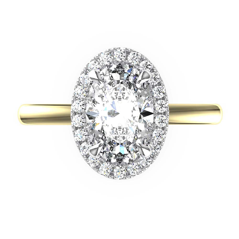 Grace-Oval Cut Diamond, Lab Grown Diamond Halo setting.